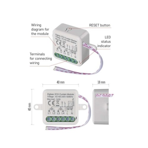 Модуль управління розумним будинком EMOS H5110 Smart Motor Control ZigBee 3.0 Dual-Channel (H5110)