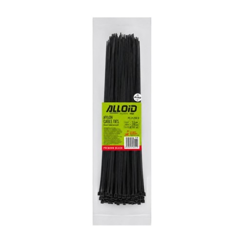 Стяжка Alloid 2.5х250мм, пластик, 100шт./уп., чорний (PC-25250 B)