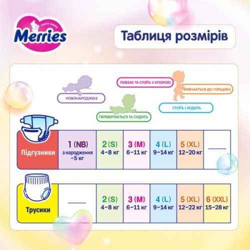 Підгузки Merries трусики Розмір XXL (15-28 кг) 24 шт (4901301442918)