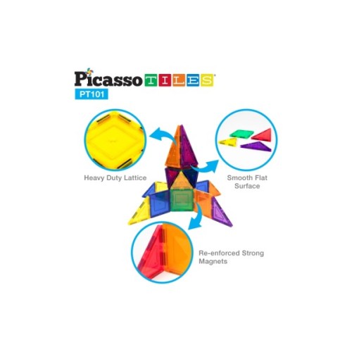 Конструктор Picasso магнітний Tiles Magnetic Building Blocks 101 деталь (817338022402)