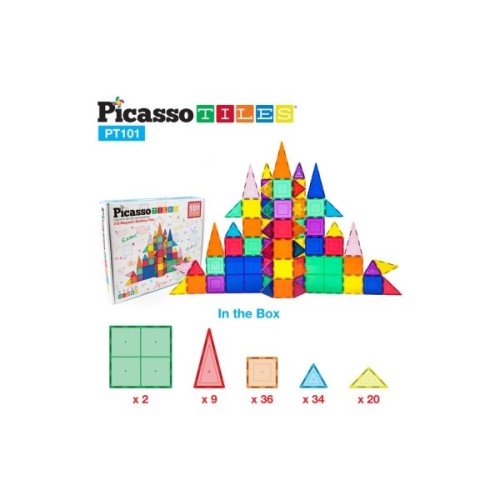 Конструктор Picasso магнітний Tiles Magnetic Building Blocks 101 деталь (817338022402)