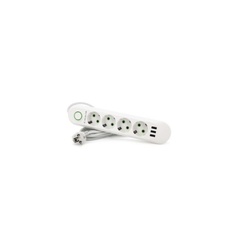 Мережевий фільтр живлення Voltronic F04U, 4роз EU, 3*USB White (F04U-White)