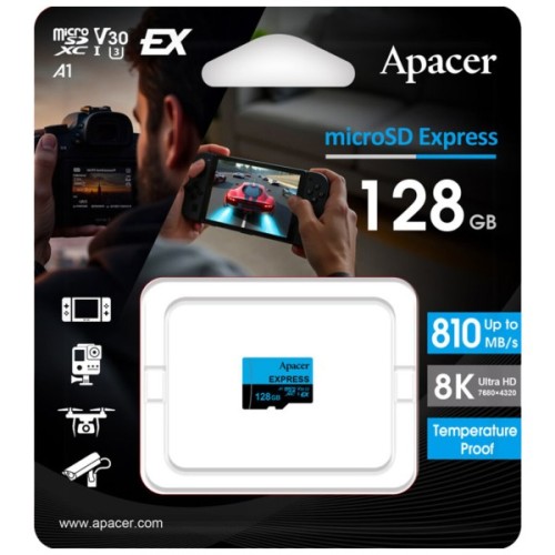 Карта пам'яті Apacer 128GB microSDXC class 10 UHS-I U3 V30 A1 Express (AP128GMCEXG3X17-RA)