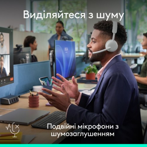 Навушники Logitech Zone Wireless 2 ES for Business Off-White (981-001520)