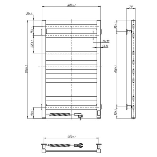 Сушарка для рушників Navin Авангард, 800х480х71мм (12-228153-4880)