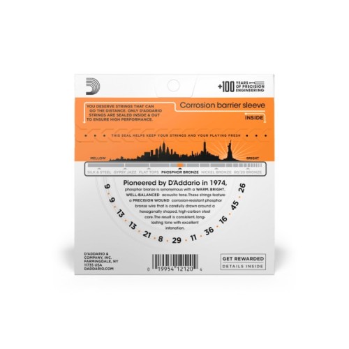 Струни для гітари D'Addario Phosphor Bronze 12-String Extra Light (09-45) (EJ41)
