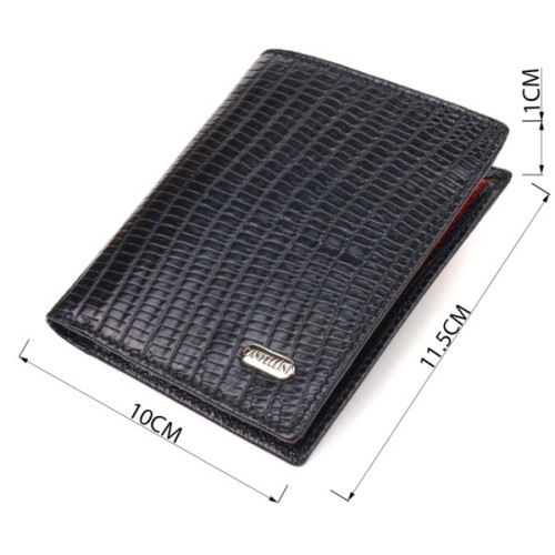 Гаманець Canpellini З натуральної шкіри Чорне (21501)