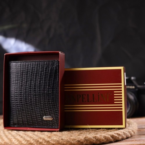 Гаманець Canpellini З натуральної шкіри Чорне (21501)