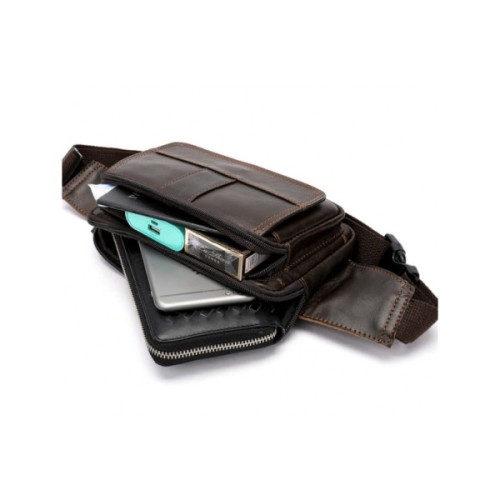 Сумка Vintage На пояс Коричнева (14726)