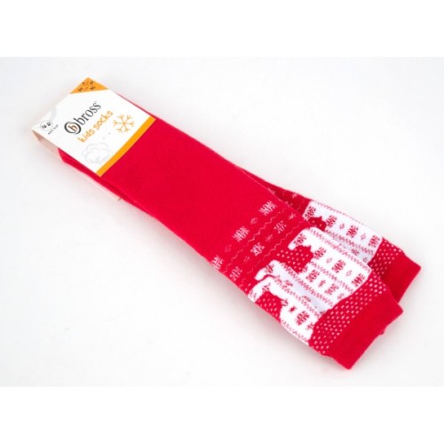 Шкарпетки дитячі Bross махрові новорічні (9899-4-6-red)
