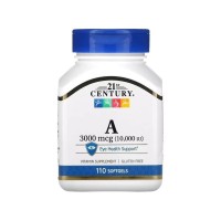 Вітамін 21st Century Вітамін A, 3000 мкг, Vitamin A, 110 гелевих капсул (CEN-21464)