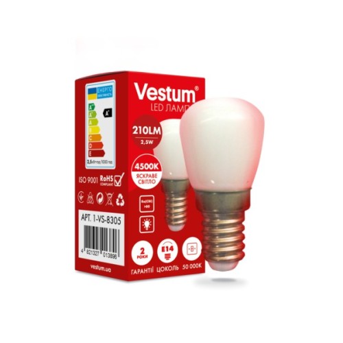 Лампочка Vestum LED SMD Е14 Vestum 2,5W 4500K 220V для холодильника (1-VS-8305)