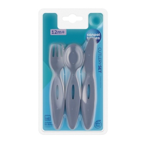 Набір дитячого посуду Lovi столові прибори (виделка+ніж+ложка) блакитні (31/418_blu)