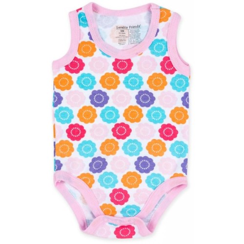 Боді дитяче Luvable Friends 3 шт без рукавів з малюнком для дівчаток (37310.0-3 F)