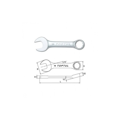 Ключ Toptul комбінований короткий 10мм (AAAF1010)