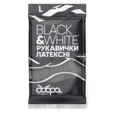 Рукавички господарські Добра Господарочка Black&White Латексні Розмір М (4820086523806)