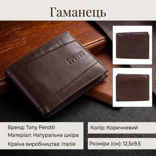 Портмоне Tony Perotti Giugiaro 2956 Коричневе (90288)