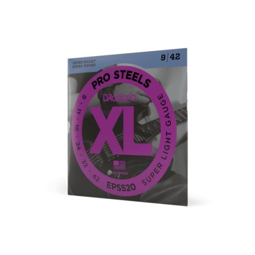 Струни для гітари D'Addario XL ProSteels Super Light (9-42) (EPS520)