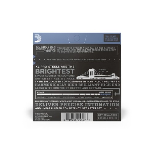 Струни для гітари D'Addario XL ProSteels Super Light (9-42) (EPS520)