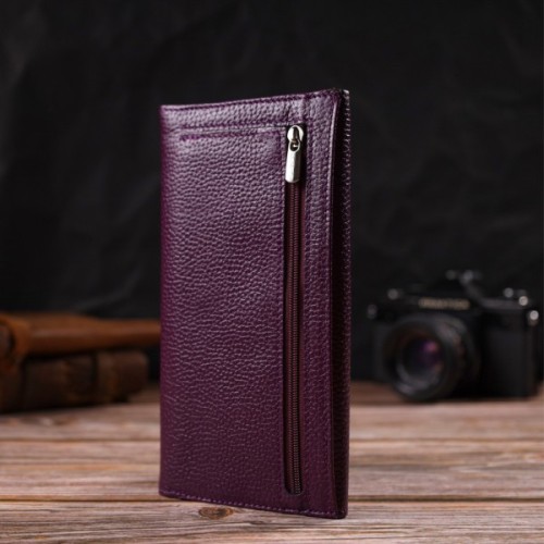 Гаманець Canpellini З натуральної шкіри Бузковий (21831)