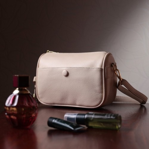 Сумка Vintage Компактна крос-боді жіноча з натуральної шкіри Біла (22591)