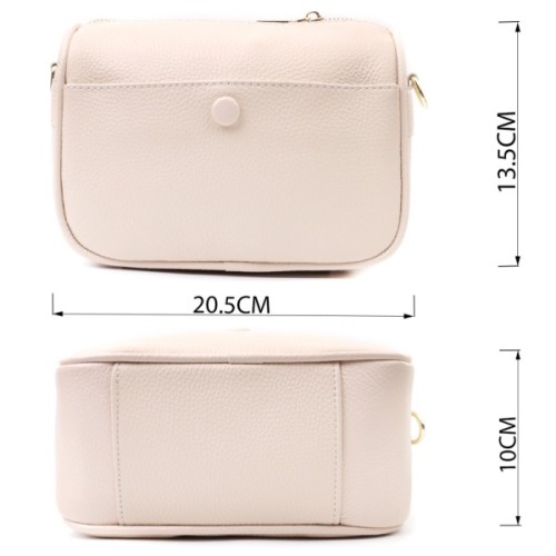 Сумка Vintage Компактна крос-боді жіноча з натуральної шкіри Біла (22591)