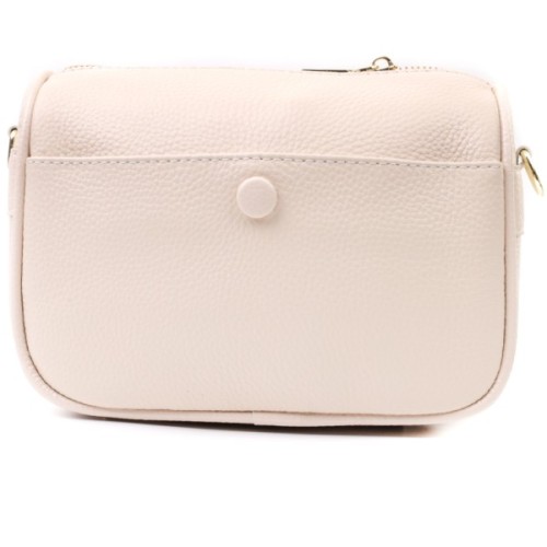 Сумка Vintage Компактна крос-боді жіноча з натуральної шкіри Біла (22591)