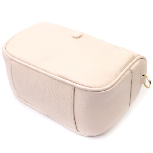 Сумка Vintage Компактна крос-боді жіноча з натуральної шкіри Біла (22591)