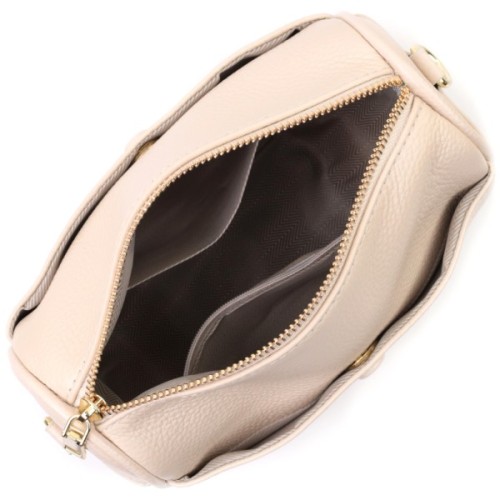 Сумка Vintage Компактна крос-боді жіноча з натуральної шкіри Біла (22591)