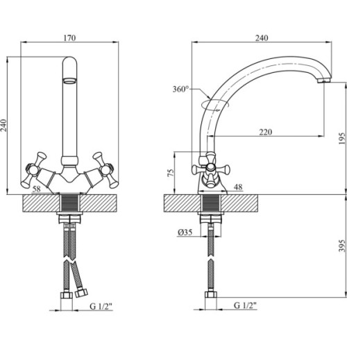 Змішувач Kroner Rhein-C032 (CV017352)