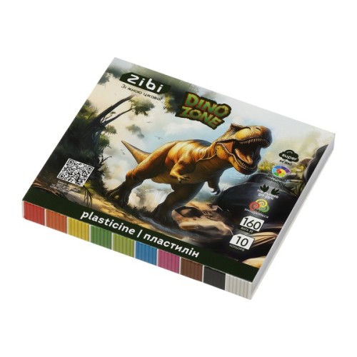 Пластилін ZiBi KIDS Line DINO 10 кольорів, 160 г (ZB.6278)