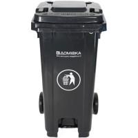 Контейнер для сміття Домівка 120L-U З педаллю Темно-сірий 120 л (000033134)