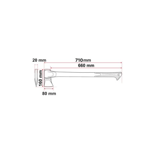 Сокира Alloid Pro, ручка з фібергласу, 1000г, 71см (AX-2871)