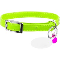 Нашийник для тварин WAUDOG GLAMOUR "Квіточка" з резинкою і стразами для кішок (салатовий) (32555)