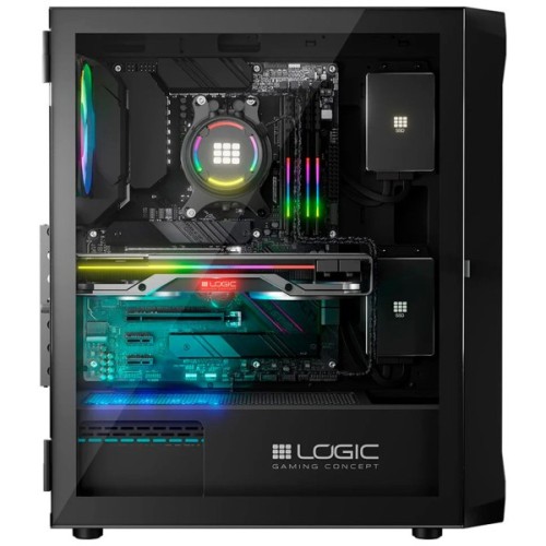 Корпус для ПК Logic concept PORTOS MESH+GLASS ARGB fans 4x120mm BLACK (AT-PORTOS-10-0000000-0002)