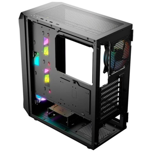 Корпус для ПК Logic concept PORTOS MESH+GLASS ARGB fans 4x120mm BLACK (AT-PORTOS-10-0000000-0002)
