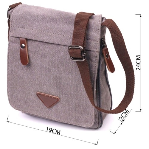 Сумка Vintage Чоловіча з текстилю Сіра (21266)