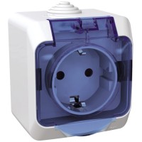 Розетка Schneider Electric CEDAR 2К+С зі шторками та прозорою кришкою белая IP44 (WDE000543)