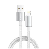Дата кабель USB 2.0 AM to Lightning 2.0m 3A zinc alloy braided white ColorWay (CW-CBUL099-WT)