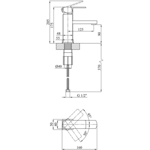 Змішувач Kroner Ems-C010 (CV017355)