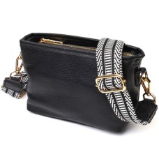 Сумка Vintage На плече з натуральної шкіри Чорна (22080)