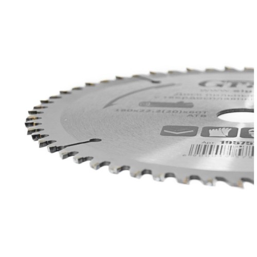 Диск пильний Grad по дереву з твердосплавними напайками Ø180×22.2(20)×60Т, 8000об/хв GRAD (1957575) (1957575)