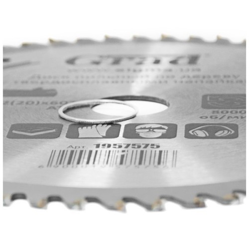 Диск пильний Grad по дереву з твердосплавними напайками Ø180×22.2(20)×60Т, 8000об/хв GRAD (1957575) (1957575)