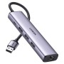 Концентратор Ugreen USB 3.0 to 3хUSB 3.0/Type-C+RJ45(1000M) Ethernet 5in1 CM475 (60554)