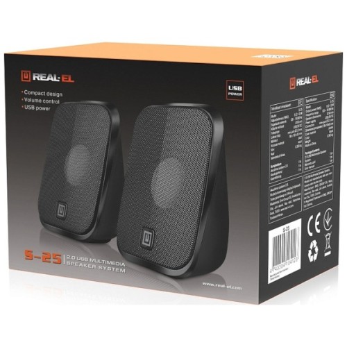 Акустична система REAL-EL S-25 USB Black (EL121100022)