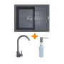 Мийка кухонна Adamant Anila сірий + змішувач та дозатор (182496900304)