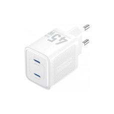 Зарядний пристрій Vention 2xUSB-C PD45W GaN white (FEFW0-EU)