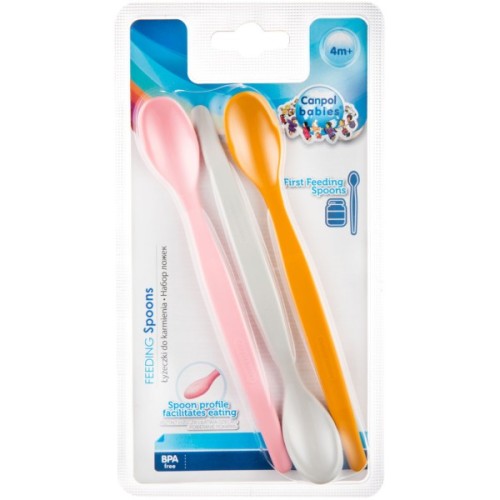 Набір дитячого посуду Canpol babies Перші ложечки для годування 3 шт рожеві (31/419_pin)