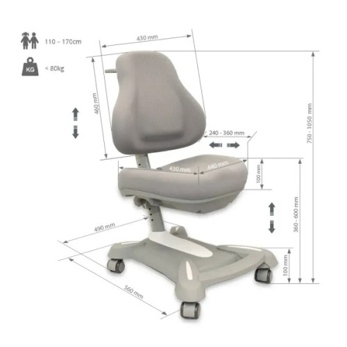 Дитяче крісло FunDesk Bravo Grey (221772)