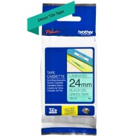 Стрічка для принтера етикеток Brother TZE751, 24мм, черный на зеленом (TZE751)
